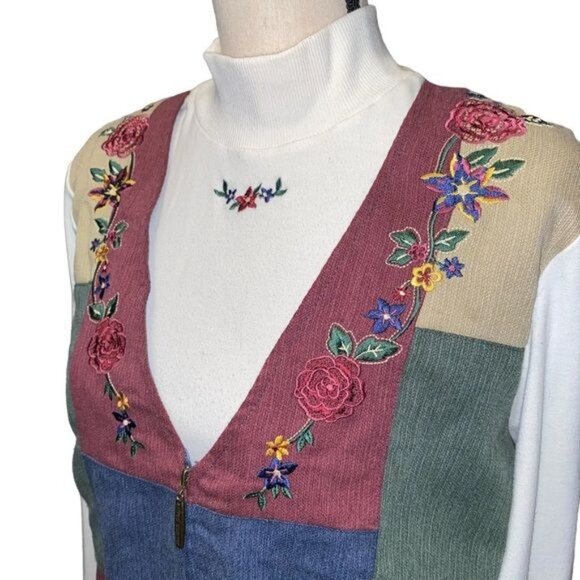 Alfred Dunner Mockneck vest Pullover Top Small - Picture 4 of 5